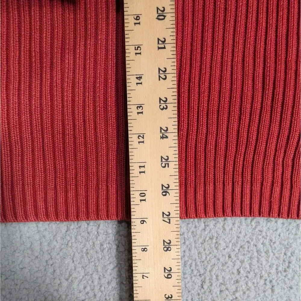 Tommy Bahama Sweater Mens Size Medium Red Quarter Zip Pullover Ribbed Y2K